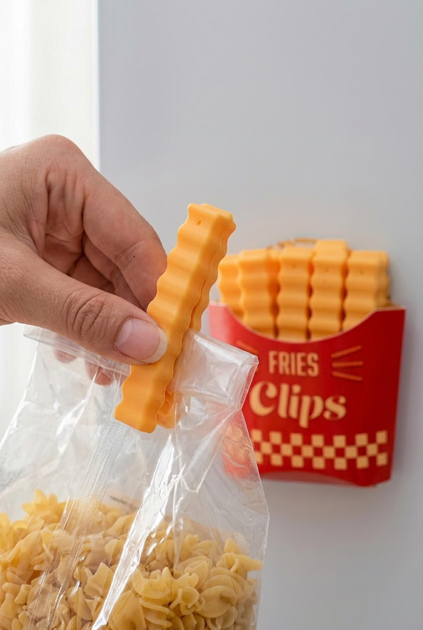 12’li Mıknatıslı Paket Klipsi – Patates Kızartması Tasarımlı