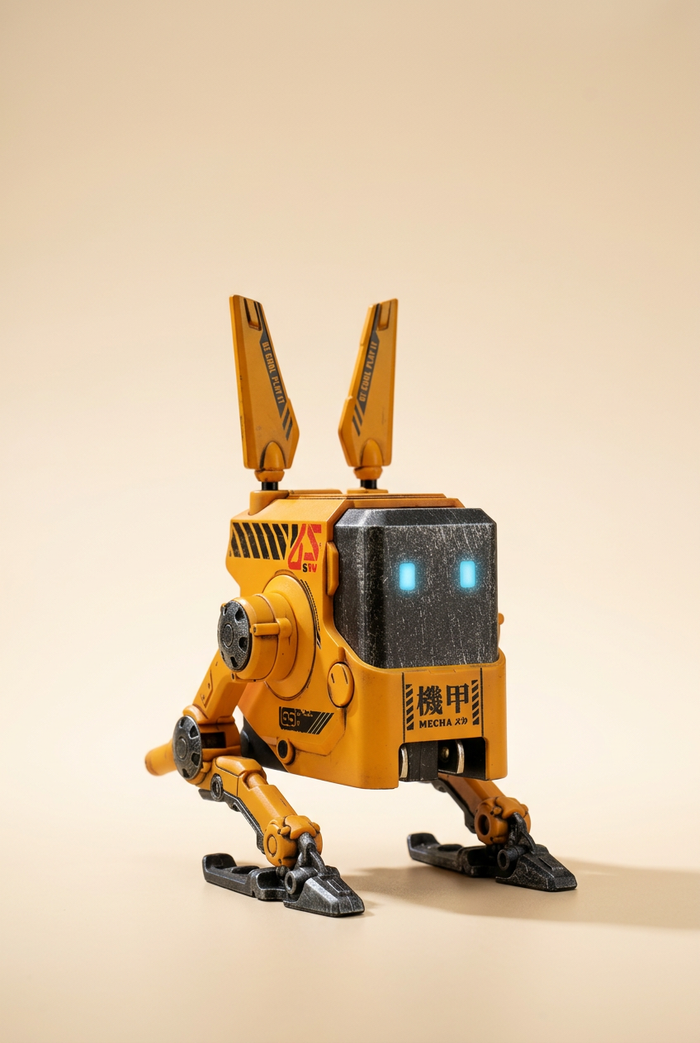 Robot Figürlü 65W GaN Hızlı Şarj Adaptörü – Sarı