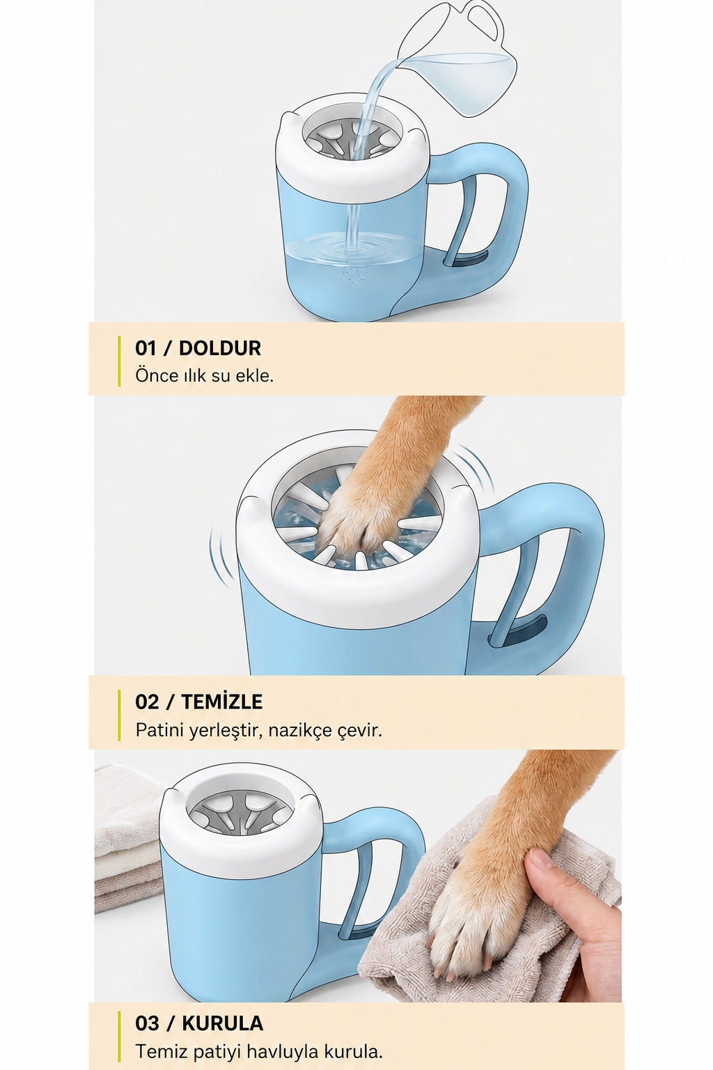 Lion Pet Silikonlu Pati Temizleme Bardağı